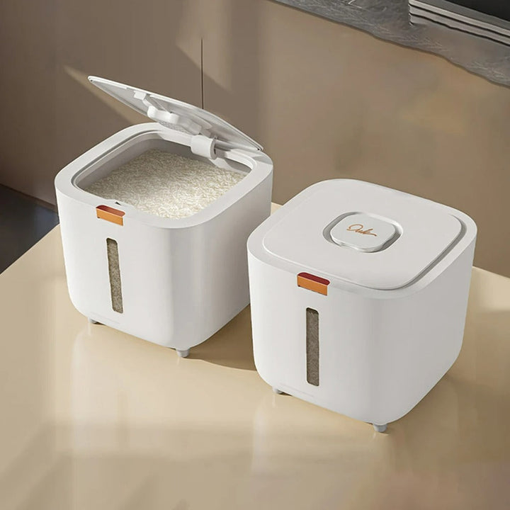 BowLift | VoorraadKlik – Airtight dispenser box with measuring cup for rice and grains (5 or 10 kg)