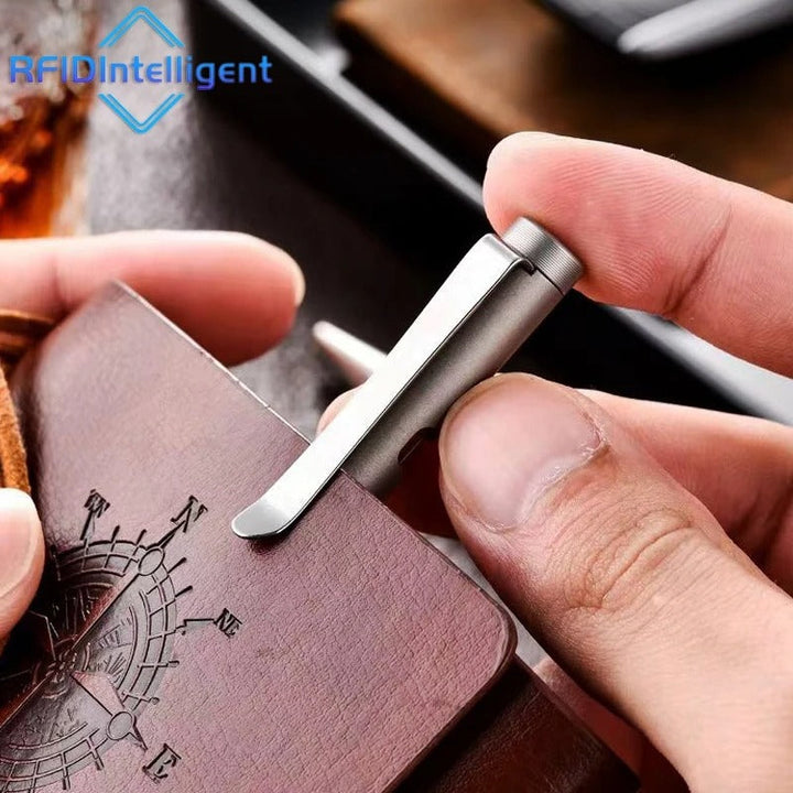 BowLift | Stonewashed Titanium Bolt Action Pen – Durable Metal Mechanical Writing Pen