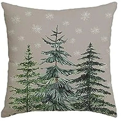 BowLift | MerryCushion – Green Cushion Cover with Festive Christmas Print 45x45 cm