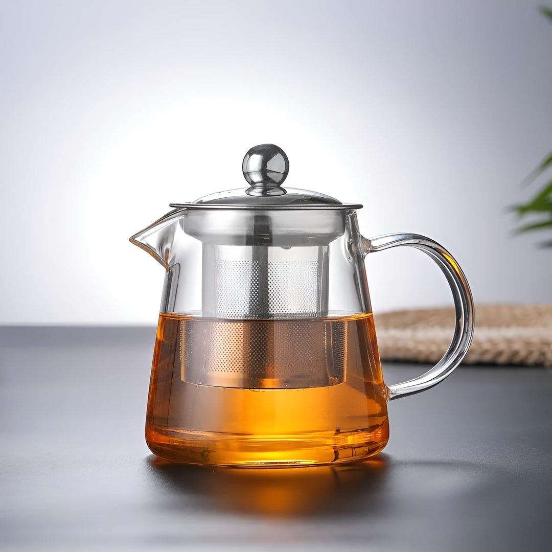 BowLift | Teekanne Claritéa | Borosilicate glass | With stainless steel filter & wooden lid | Heat resistant & dishwasher safe