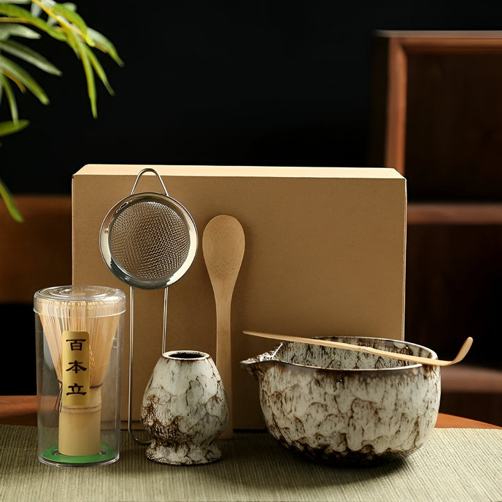 BowLift | Traditional Matcha Tea Set – 6-Piece Authentic Japanese Matcha Kit – Premium Bamboo & Ceramic