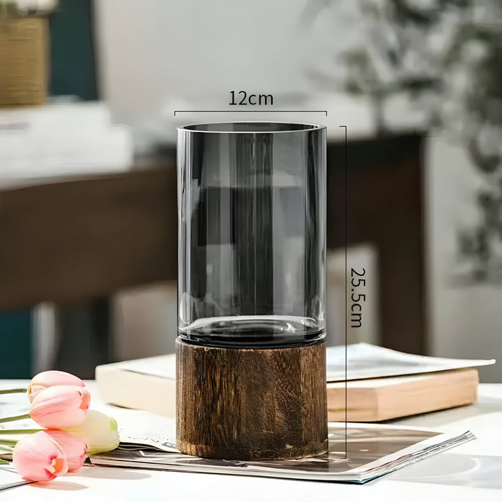 TranquilBowliftoom Vase – European Hydroponics Wood and Glass Vase | Bowlift