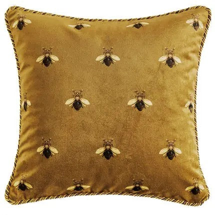 BowLift | Luxury Gold Pillow Case with Bee Print for Elegant Interiors
