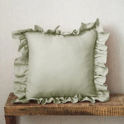 BowLift | Elegant Linen Cushion Cover - with Ruffles for Ultimate Comfort