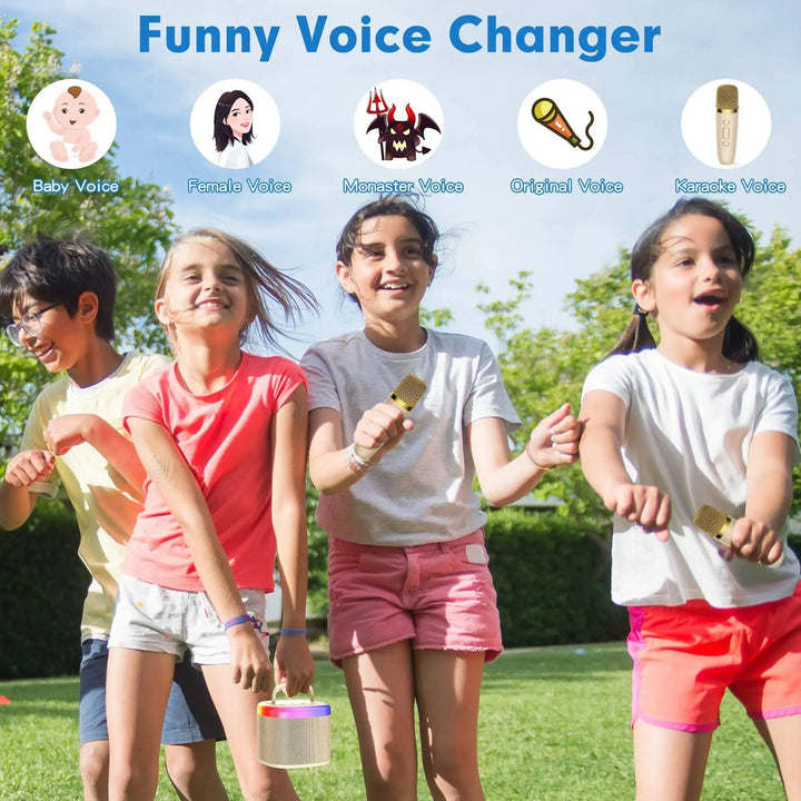 BowLift | Mini Karaoke Machine with Wireless Microphones – Portable Bluetooth Speaker for Kids