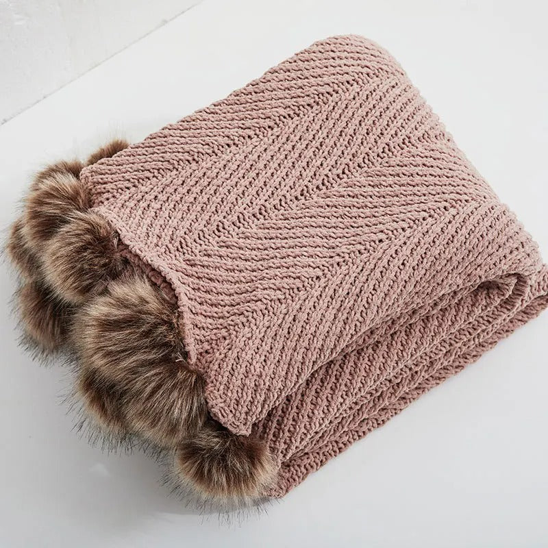 BowLift | KnitPom - Adorable Pompon Chenille Blanket
