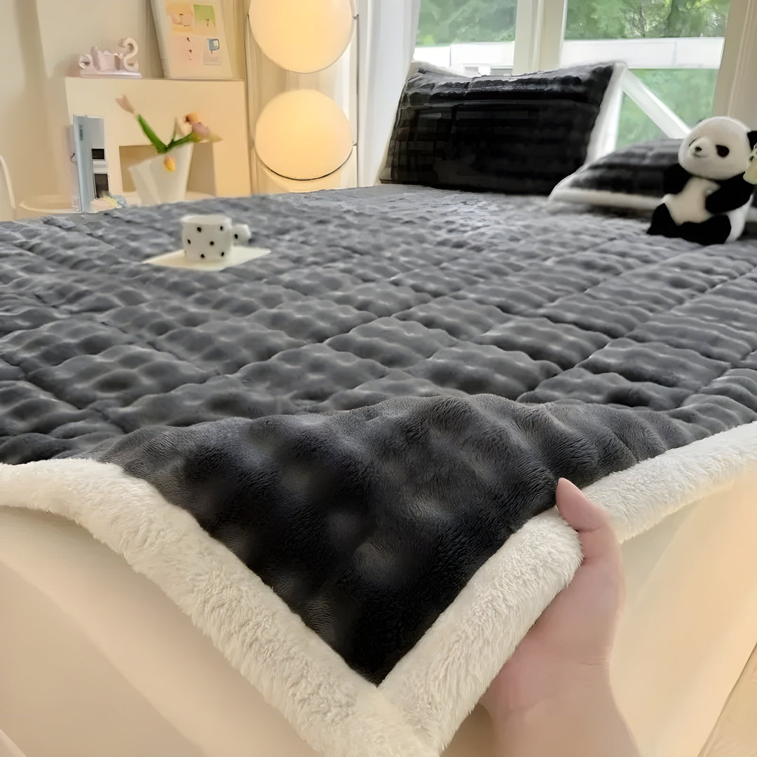 VelvetRest Bedding Set - Warmer Winter Milk Velvet Anti-Slip Mattress Cover | Bowlift