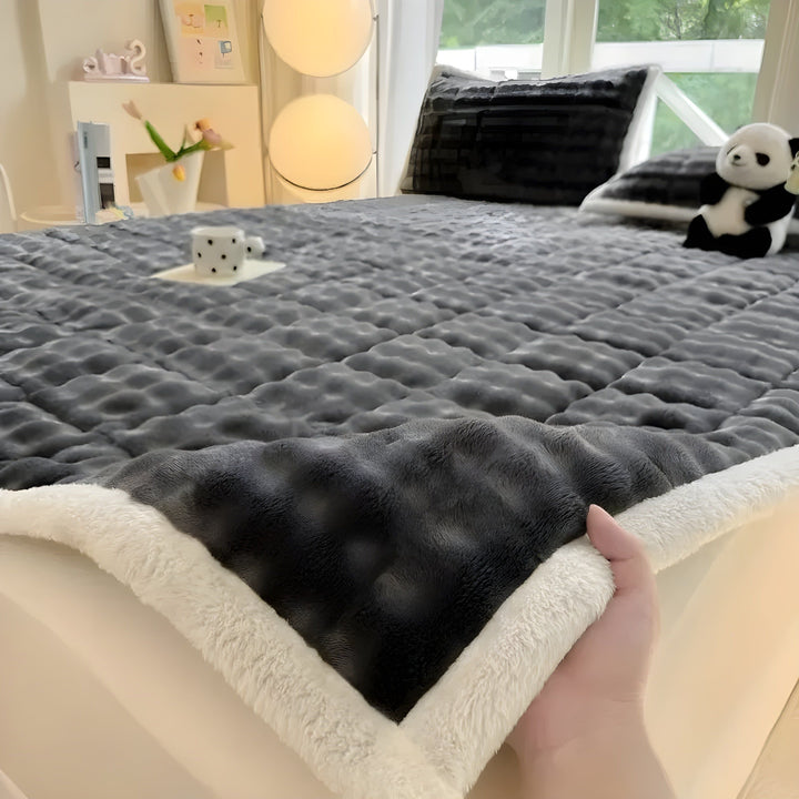 VelvetRest Bedding Set - Warmer Winter Milk Velvet Anti-Slip Mattress Cover | Bowlift