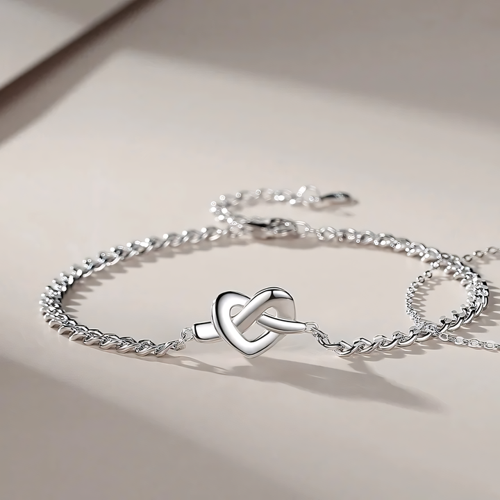 BowLift | S925 Dainty Heart Knot Love Bracelet