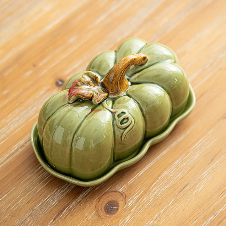 BowLift | Pumpkin-Shaped Ceramic Plate | Rustic Fall Tableware | Durable & Dishwasher Safe | PumpkinWare