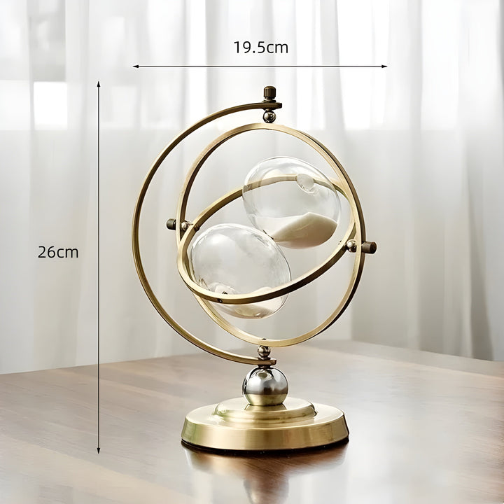 Hourglass in Globe Design – Vintage Look, Antique Style for Living Room or Office | Bowlift
