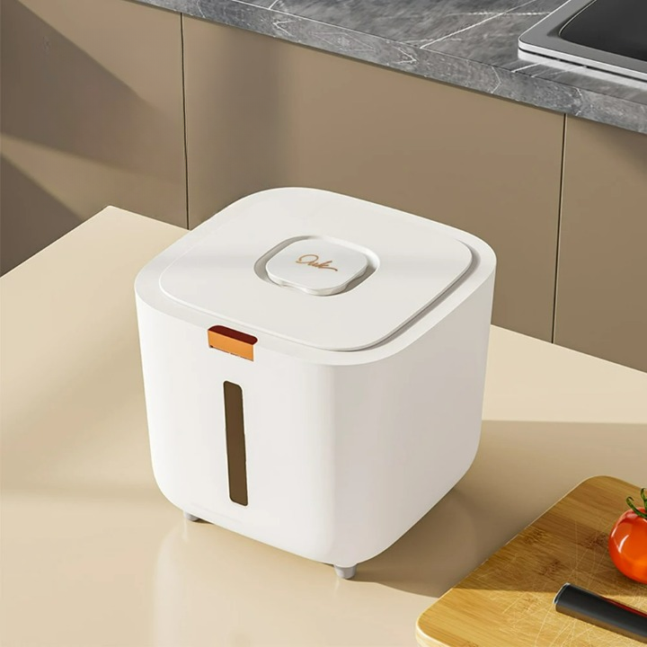 BowLift | VoorraadKlik – Airtight dispenser box with measuring cup for rice and grains (5 or 10 kg)