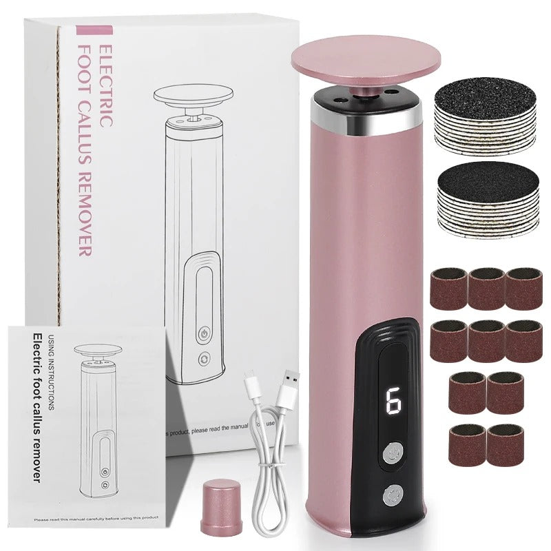 BowLift | 2-in-1 Electric Foot & Hand Care Tool | Callus Remover & Nail Polisher for At-Home Pedicures