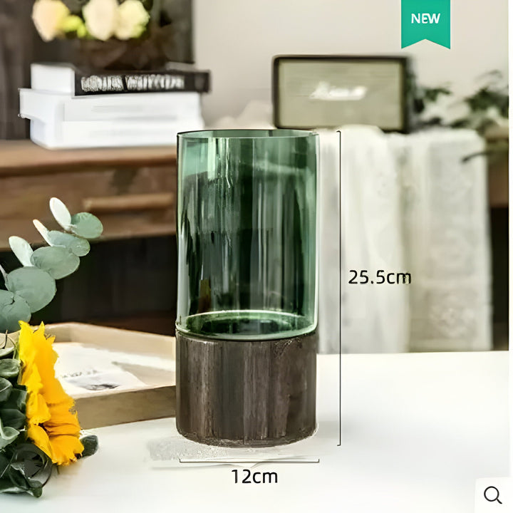 TranquilBowliftoom Vase – European Hydroponics Wood and Glass Vase | Bowlift