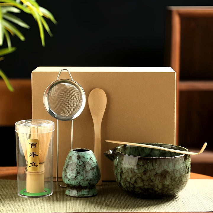 BowLift | Traditional Matcha Tea Set – 6-Piece Authentic Japanese Matcha Kit – Premium Bamboo & Ceramic