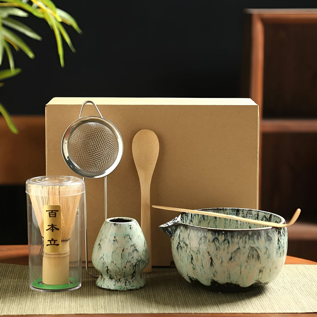 BowLift | Traditional Matcha Tea Set – 6-Piece Authentic Japanese Matcha Kit – Premium Bamboo & Ceramic