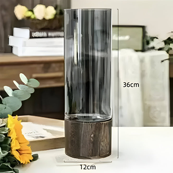 TranquilBowliftoom Vase – European Hydroponics Wood and Glass Vase | Bowlift