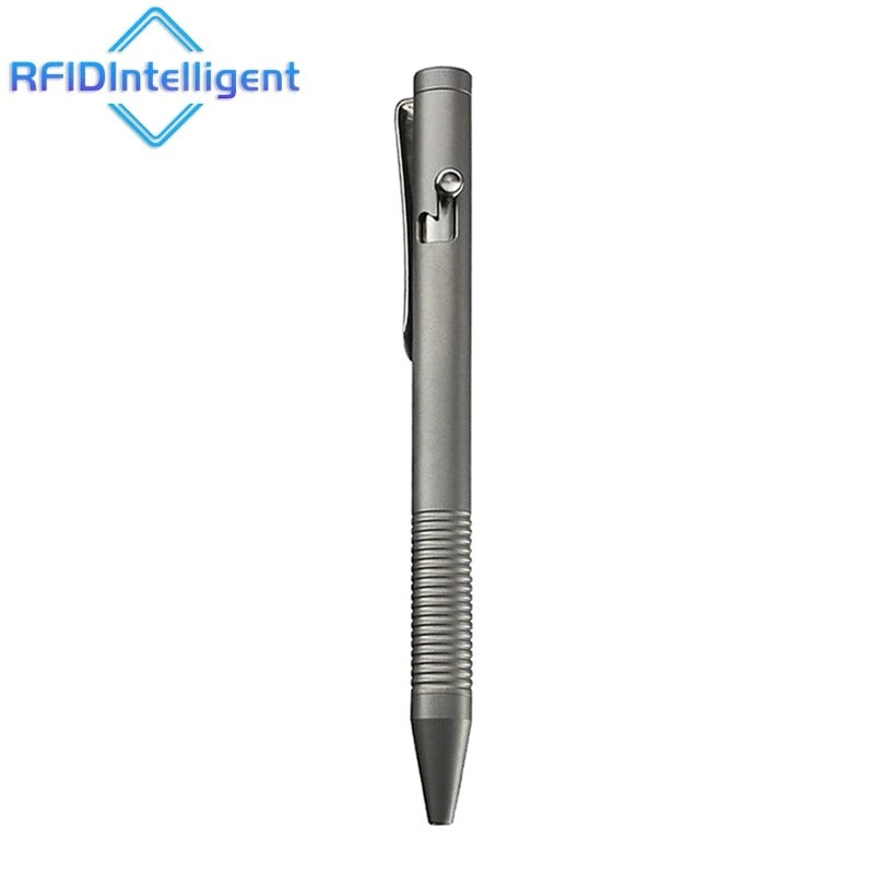 BowLift | Stonewashed Titanium Bolt Action Pen – Durable Metal Mechanical Writing Pen