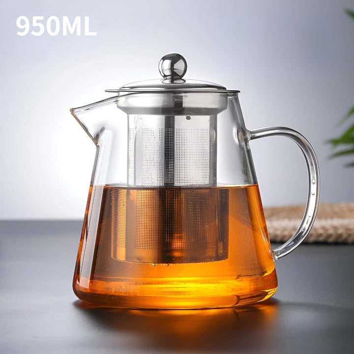 Heat-resistant tea set made of borosilicate glass – with filter | Ideal for brewing flower tea | Bowlift