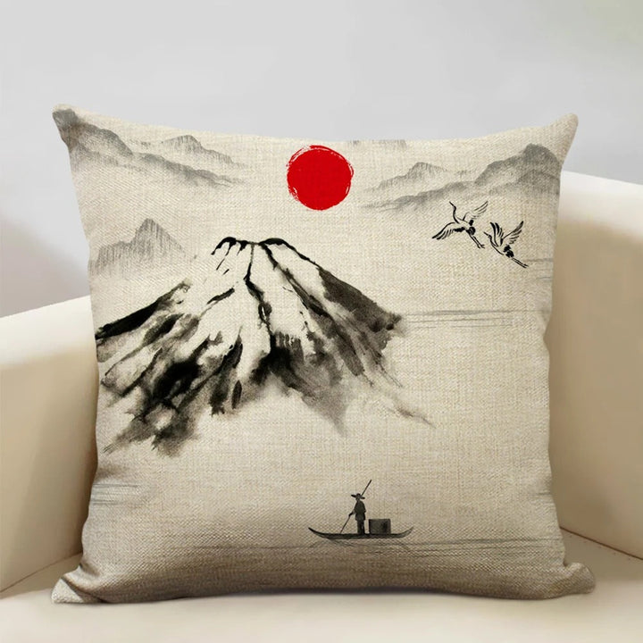BowLift | BeauRêve Cushion Cover with Mount Fuji - Japanese Style for Any Space