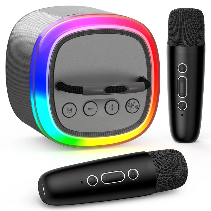 BowLift | Mini Karaoke Machine with Wireless Microphones – Portable Bluetooth Speaker for Kids