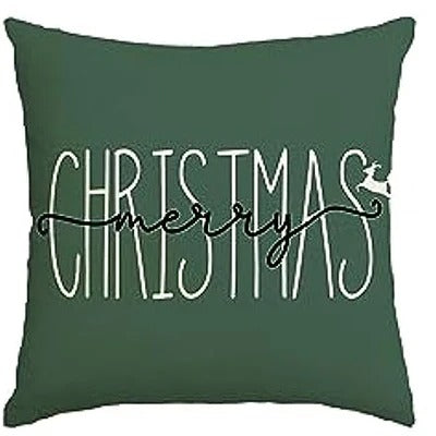BowLift | Christmas Cushion Cover - Festive Cushion Cover with Christmas Tree and Winter Theme - Green 45x45 cm