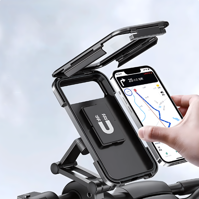BowLift | Waterproof Bike Phone Holder | 360° Rotation, Touchscreen Access & Secure for All Weather Cycling