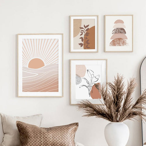 Modern Terracotta Boho Nature - Canvas Wall Art Print | Bowlift