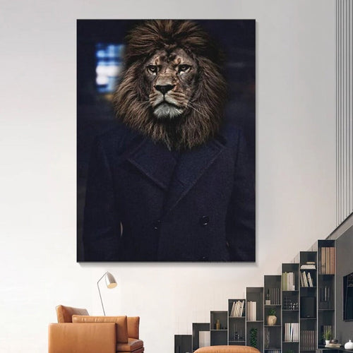 Abstract Animal & Human Poster - Canvas Wall Art Print | Bowlift