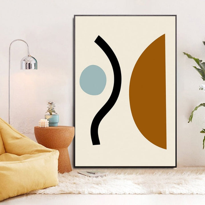 Boho Modern Abstract Geometric Graphic Texture - Canvas Wall Art Print | Bowlift