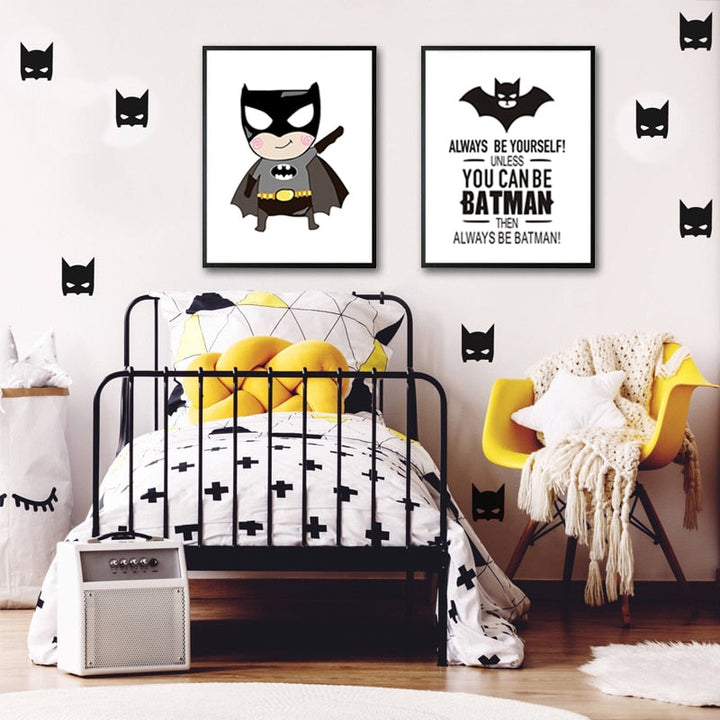 Classic Cartoon Batman Kids-Canvas Wall Art Print | Bowlift