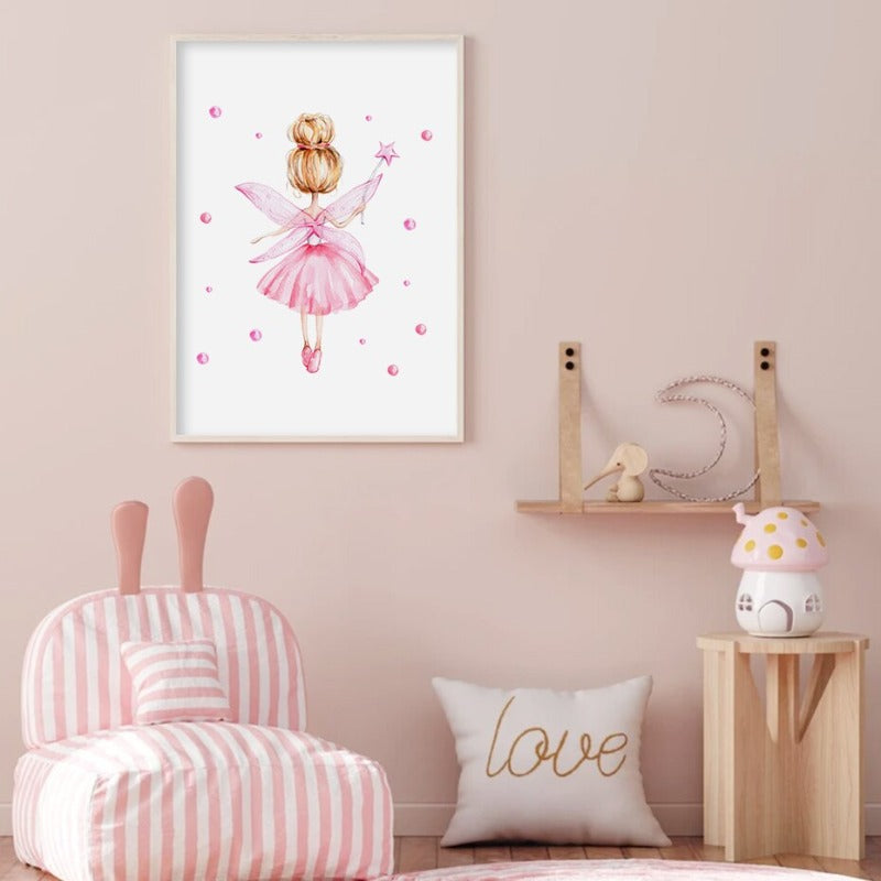 Princess Pink Dream Castle - Canvas Wall Art Print | Bowlift