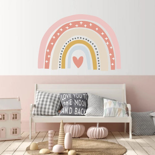 Trendy Bohemia Pink Rainbow - Removable Wall Decal | Bowlift
