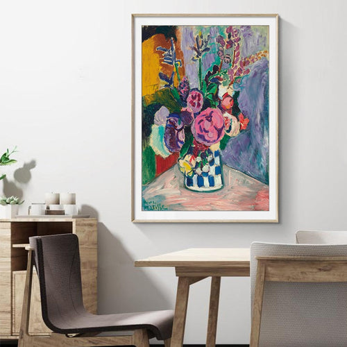 Vintage Matisse Peonies Flower - Canvas Wall Art Print | Bowlift