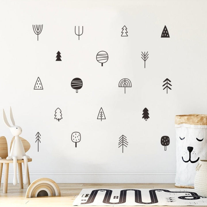 Trendy Woodland Trees Boho - Removable Wall Decal | Bowlift