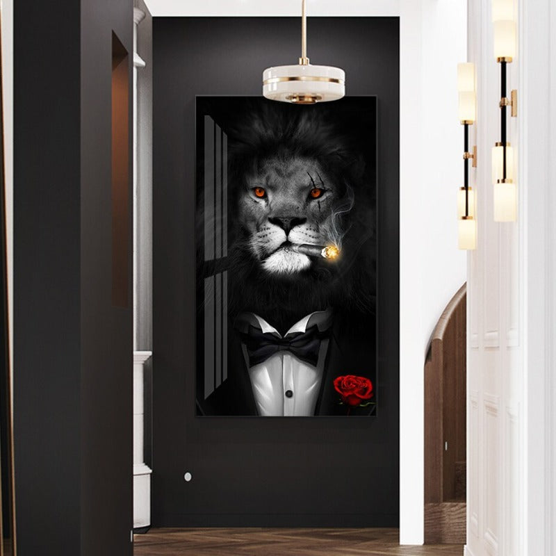 Abstract Animal & Human Poster - Canvas Wall Art Print | Bowlift