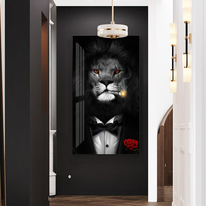 Abstract Animal & Human Poster - Canvas Wall Art Print | Bowlift