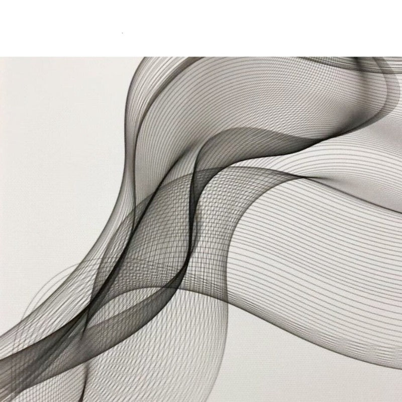 Black and White Abstract Wavy Lines - Canvas Wall Art Print | Bowlift