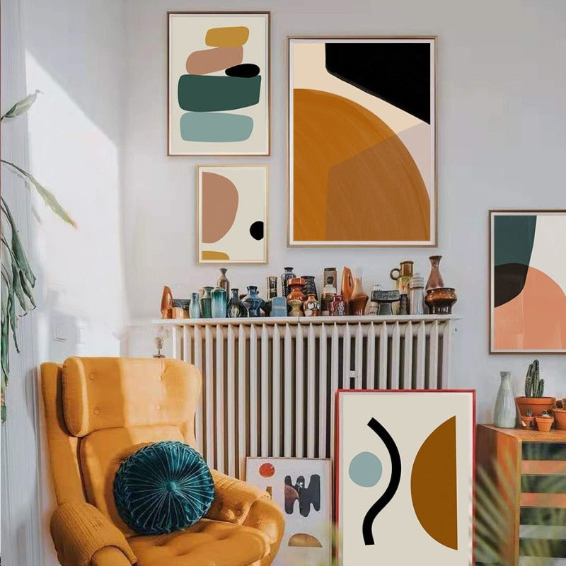 Boho Modern Abstract Geometric Graphic Texture - Canvas Wall Art Print | Bowlift