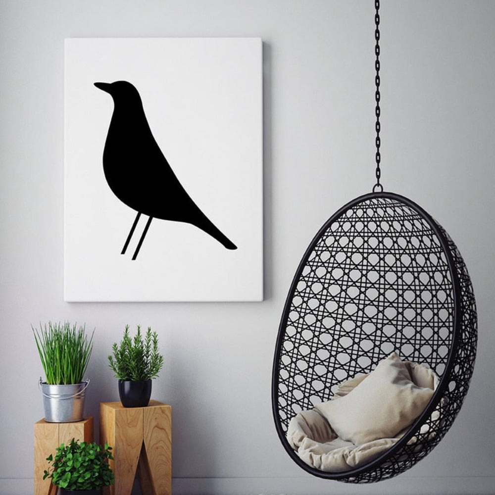 Eames Bird Nordic Scandinavian - Canvas Wall Art Print | Bowlift