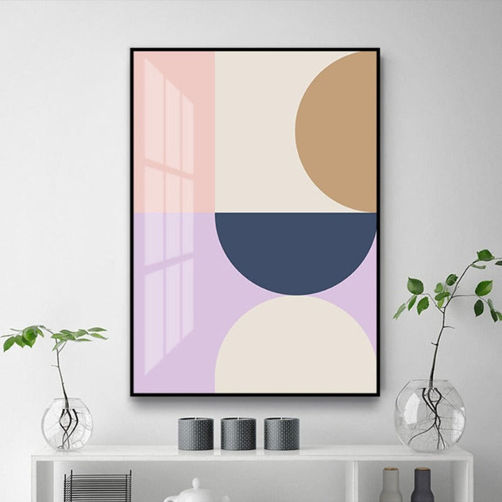 Modern Abstract Geometric Color Block - Canvas Wall Art Print | Bowlift