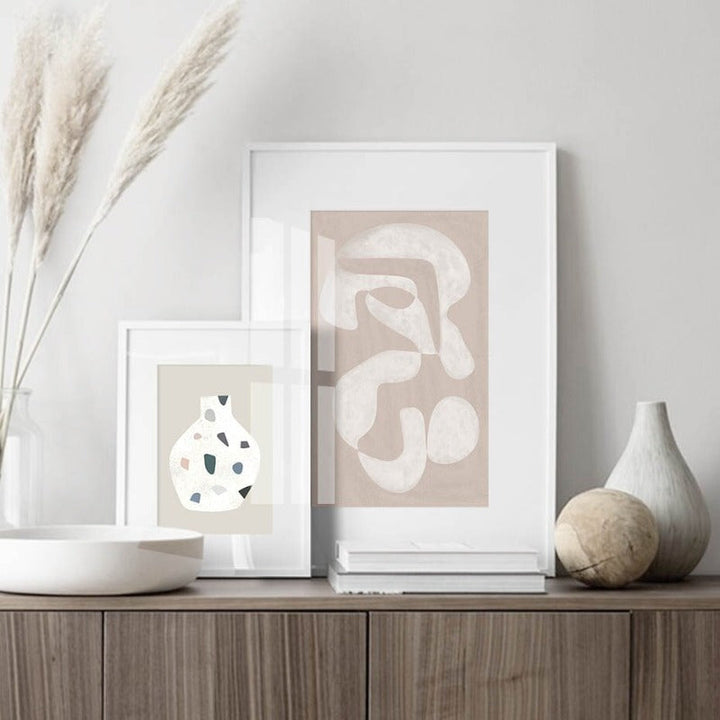 Modern Neutral Abstract Line Art  - Canvas Wall Art Print | Bowlift