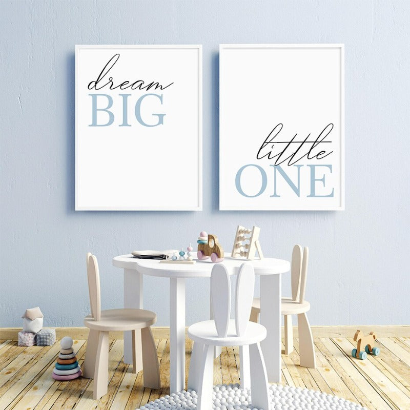 Modern Cartoon Blue Rainbow Dream - Canvas Wall Art Print | Bowlift