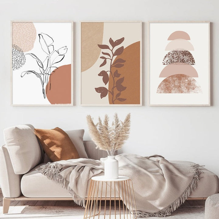 Modern Terracotta Boho Nature - Canvas Wall Art Print | Bowlift