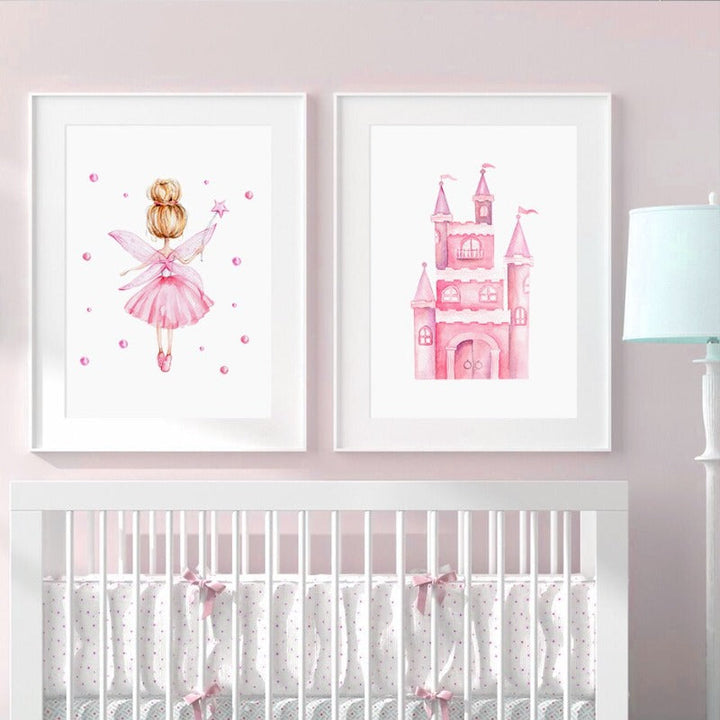 Princess Pink Dream Castle - Canvas Wall Art Print | Bowlift