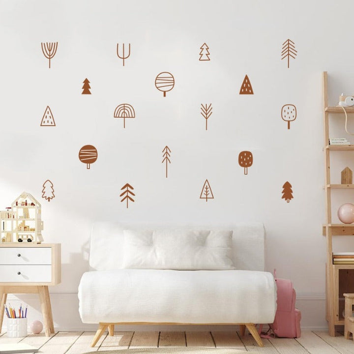 Trendy Woodland Trees Boho - Removable Wall Decal | Bowlift