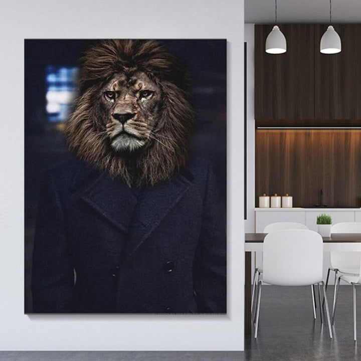 Abstract Animal & Human Poster - Canvas Wall Art Print | Bowlift