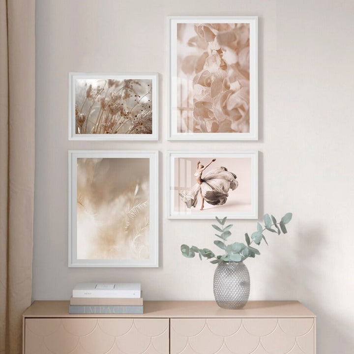 Bohemian Style Blush Flower Petal - Canvas Wall Art Print | Bowlift