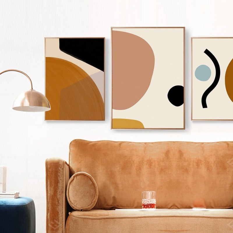 Boho Modern Abstract Geometric Graphic Texture - Canvas Wall Art Print | Bowlift