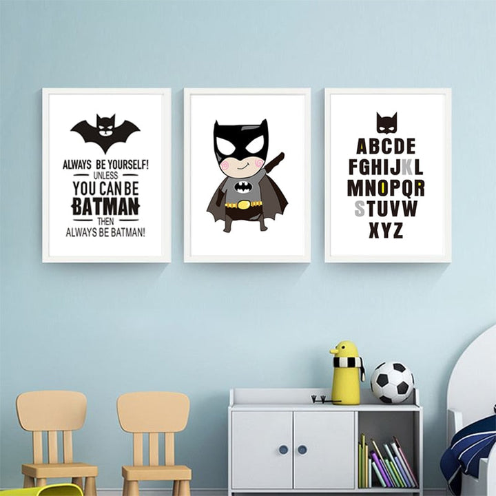 Classic Cartoon Batman Kids-Canvas Wall Art Print | Bowlift